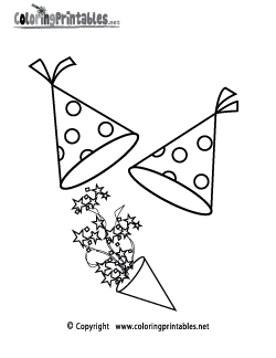 New Years Party Coloring Page