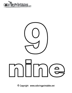 Number Nine Coloring Page