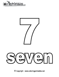 Number Seven Coloring Page