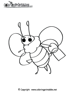 Bee Cartoon Coloring Page