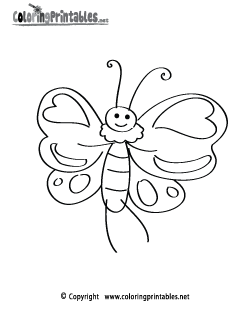 Cartoon Butterfly Coloring Page