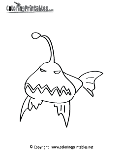 Scary Fish Coloring Page