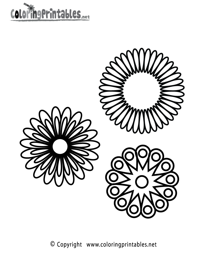 Floral Design Coloring Page Printable.
