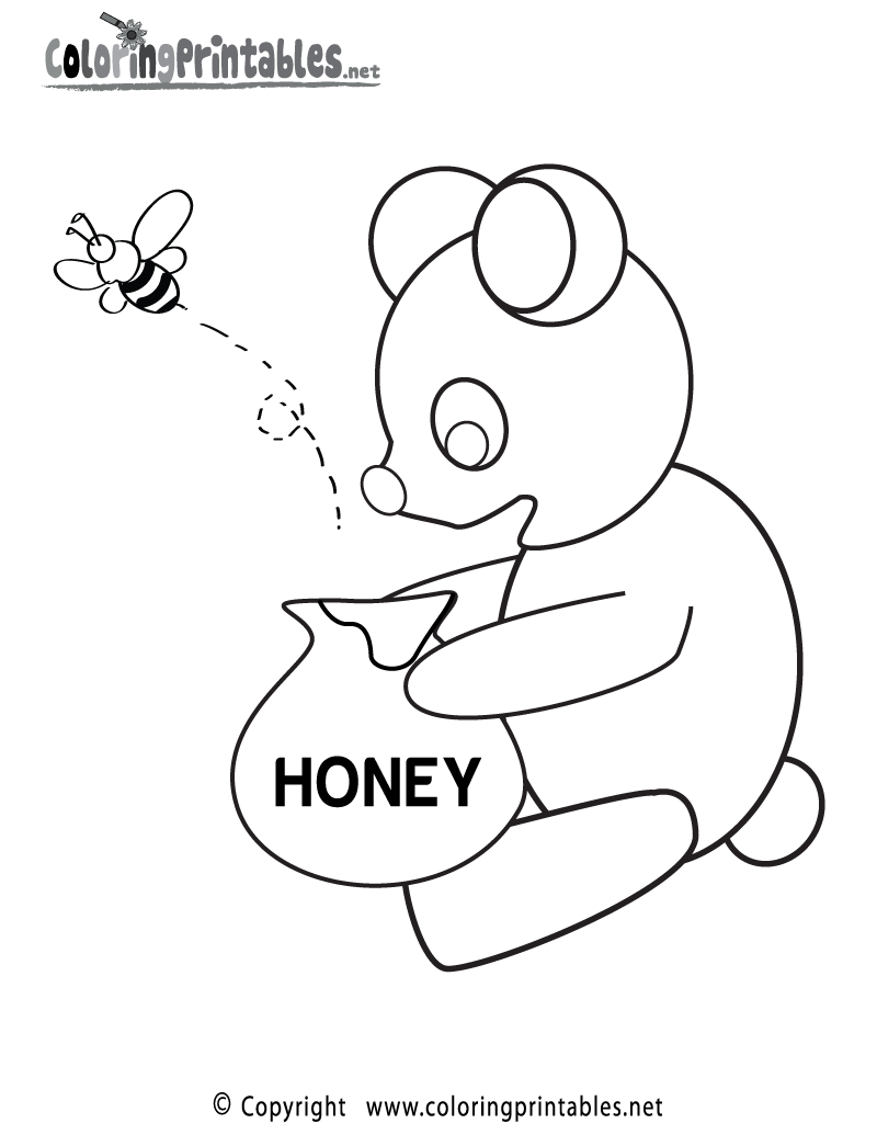 Bear Coloring Page Printable.