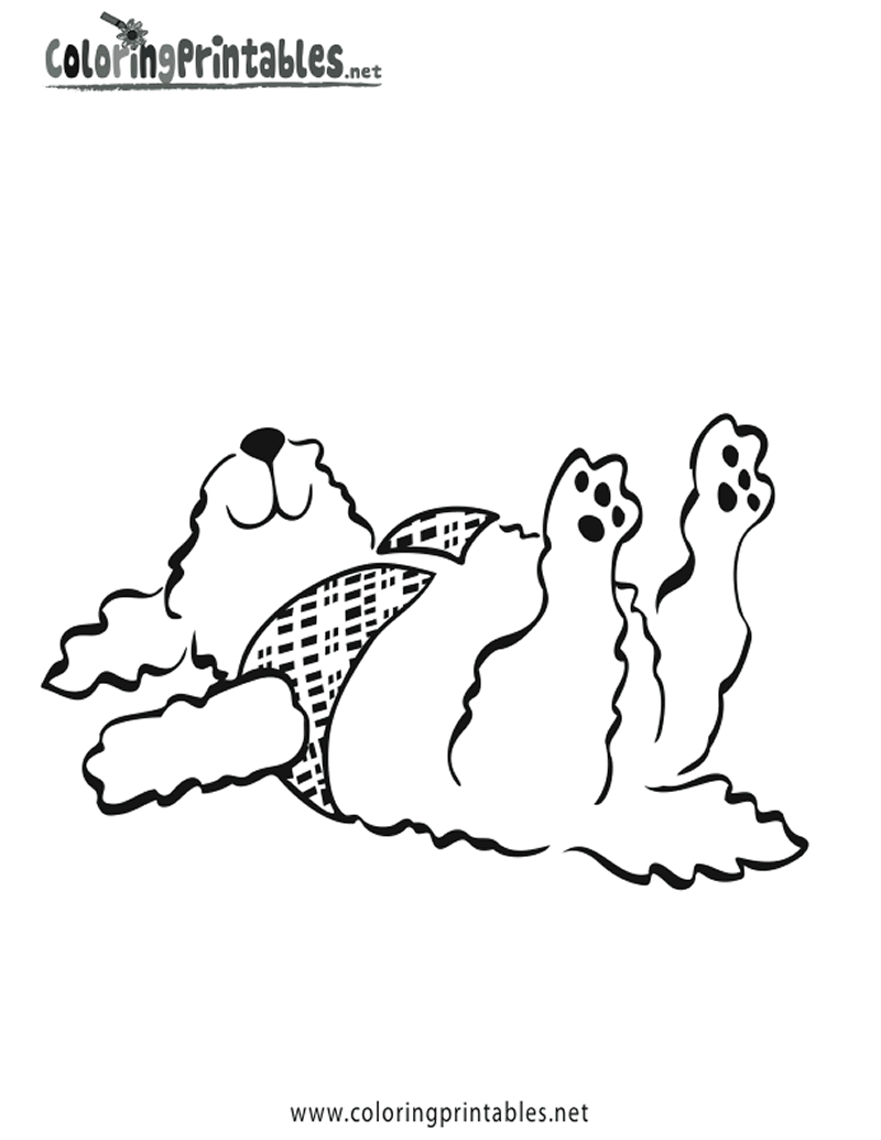 Cute Dog Coloring Page Printable.