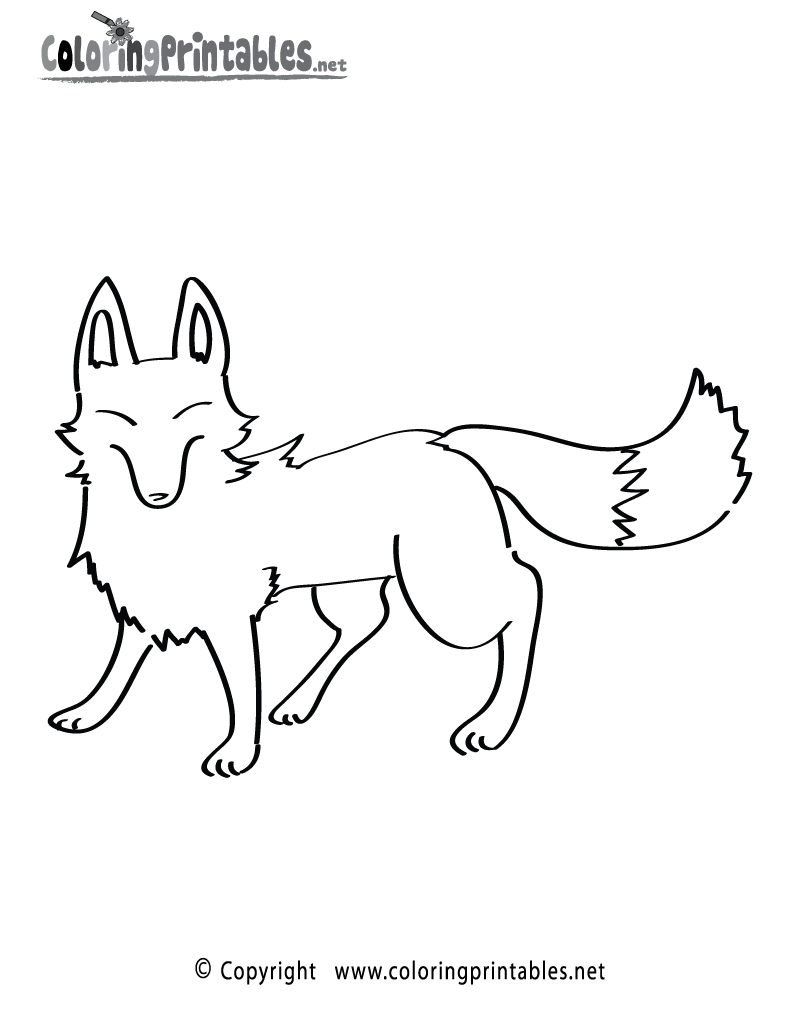 Fox Coloring Page Printable.