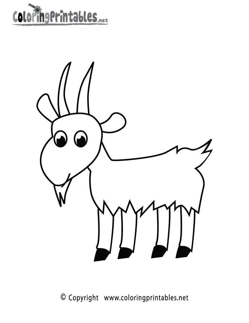 Goat Coloring Page Printable.