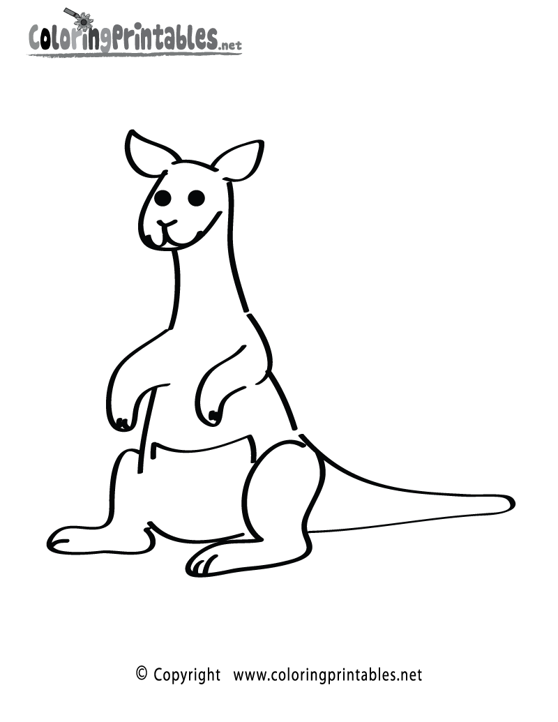 Kangaroo Coloring Page Printable.