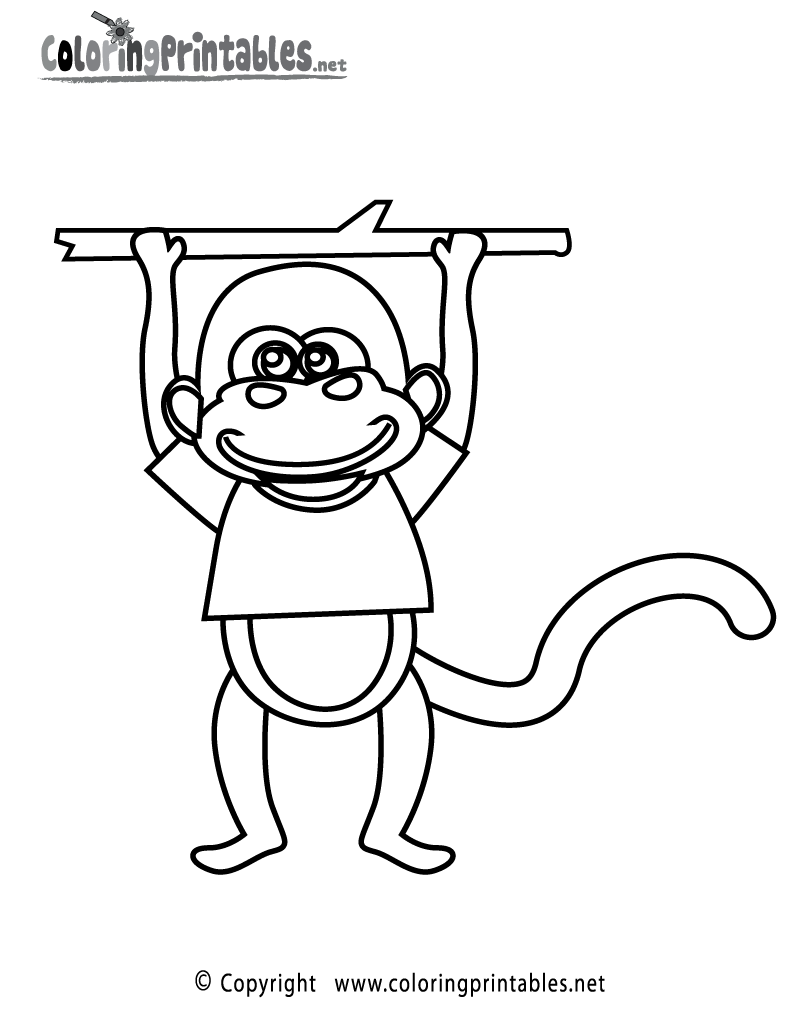 Monkey Coloring Page Printable.