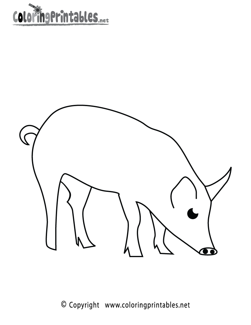 Pig Coloring Page Printable.