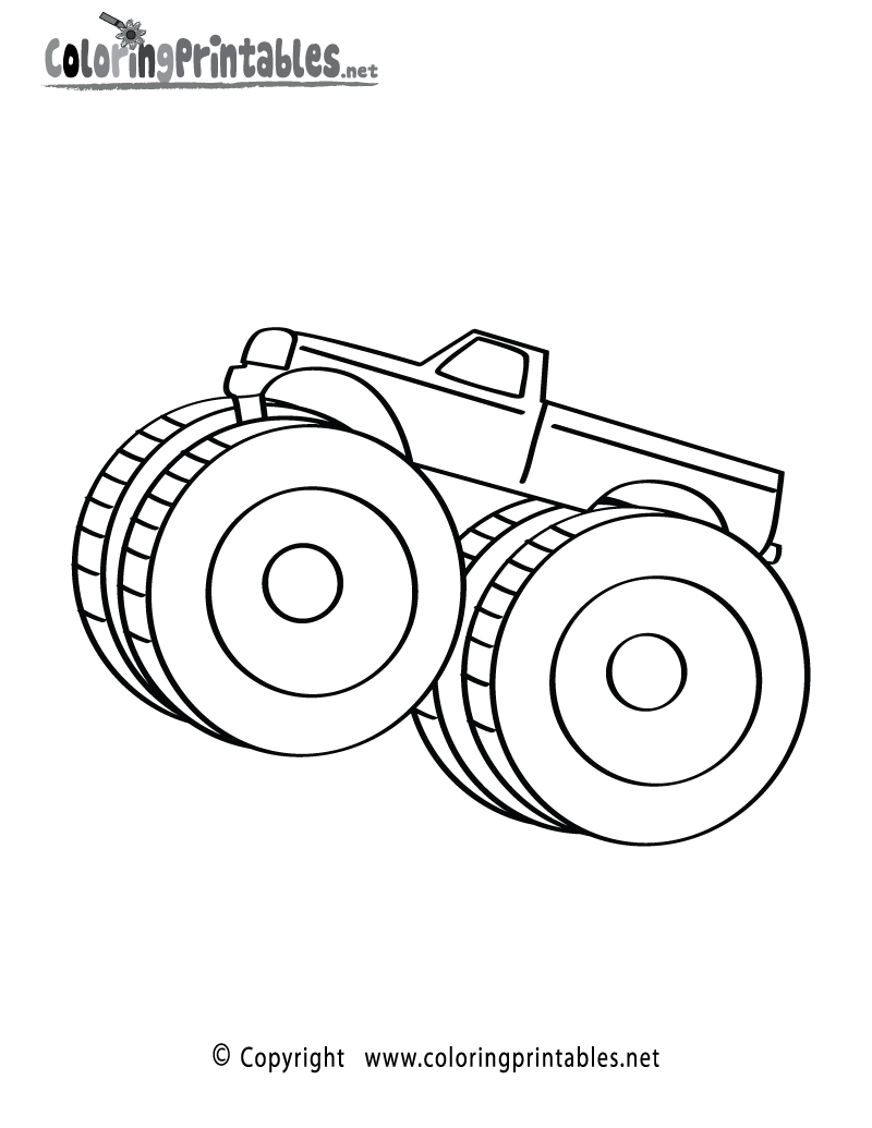 Monster Truck Coloring Page Printable.