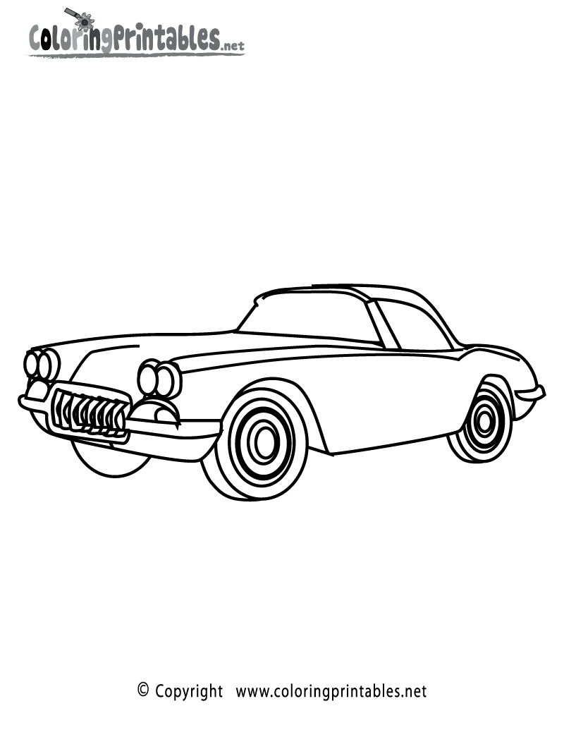 Muscle Car Coloring Page Printable.