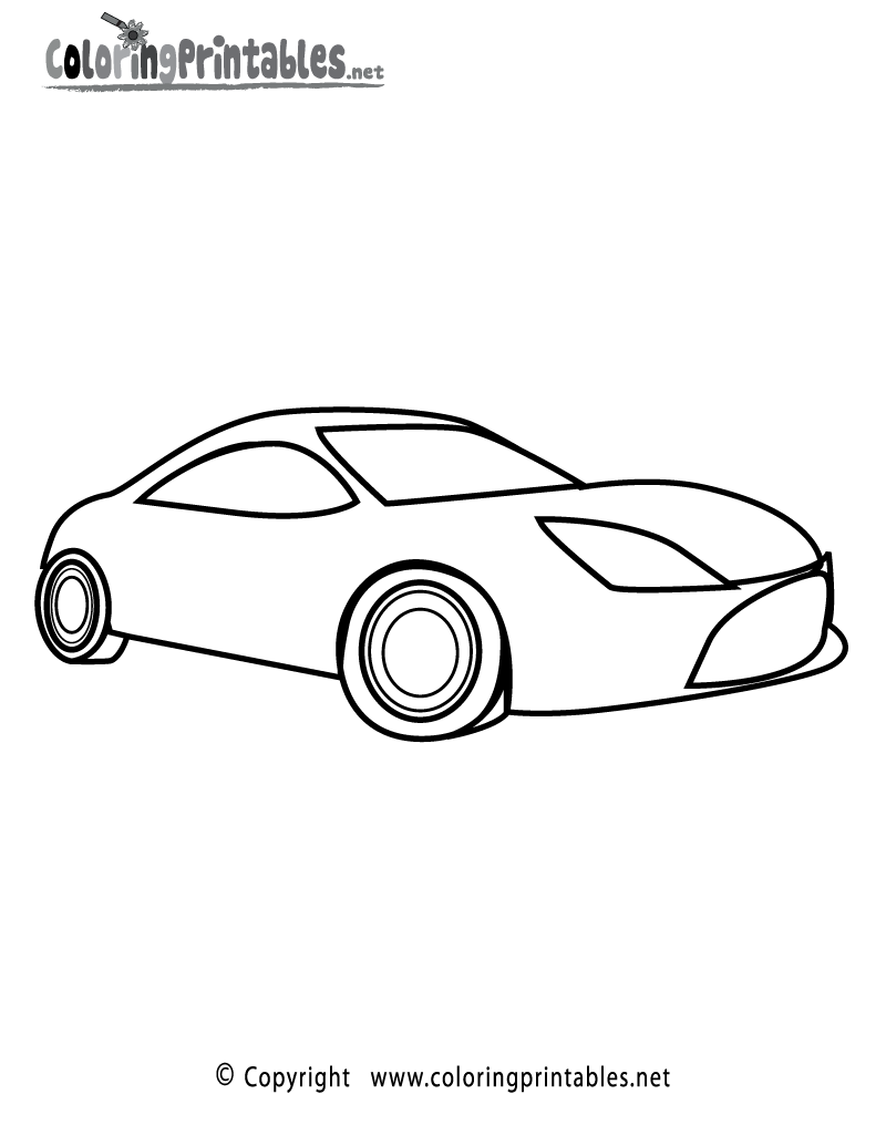 Sports Car Coloring Page Printable.