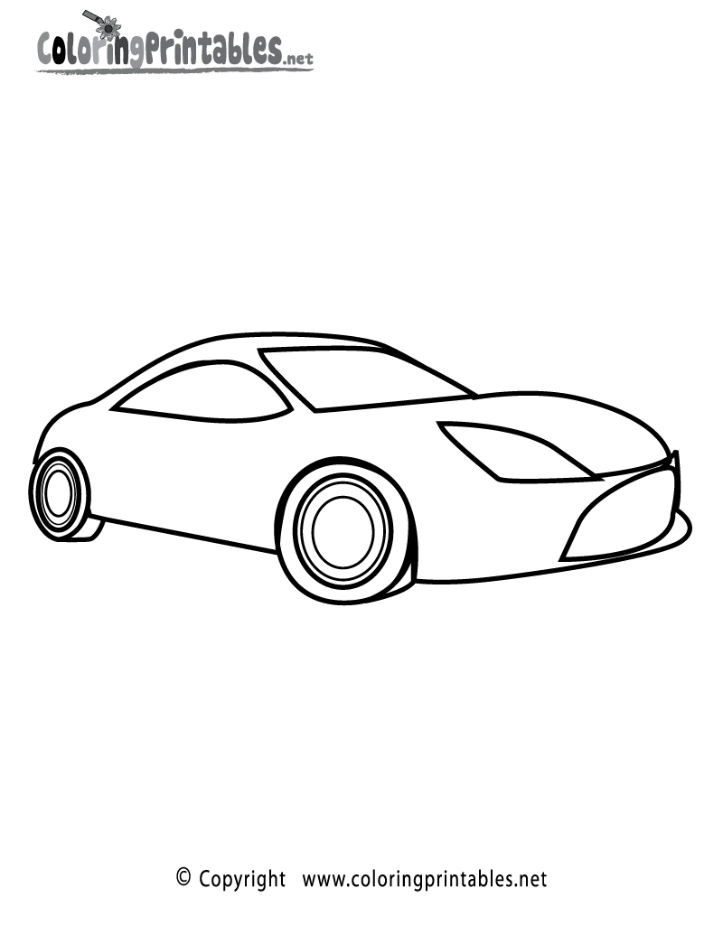 Sports Car Coloring Page - A Free Boys Coloring Printable