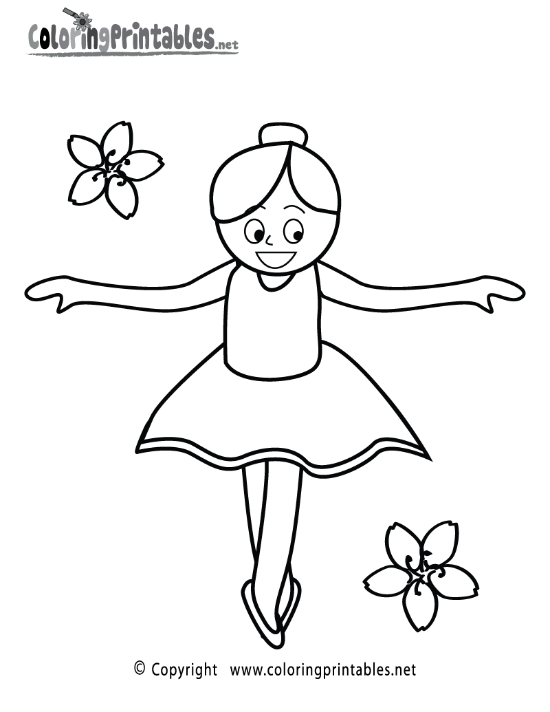 Ballet Girl Coloring Page Printable.