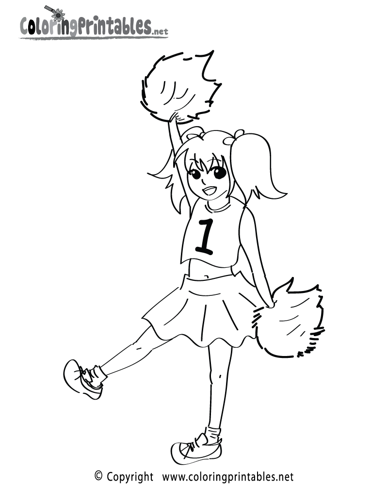 Cheerleading Coloring Page A Free Girls Coloring Printable
