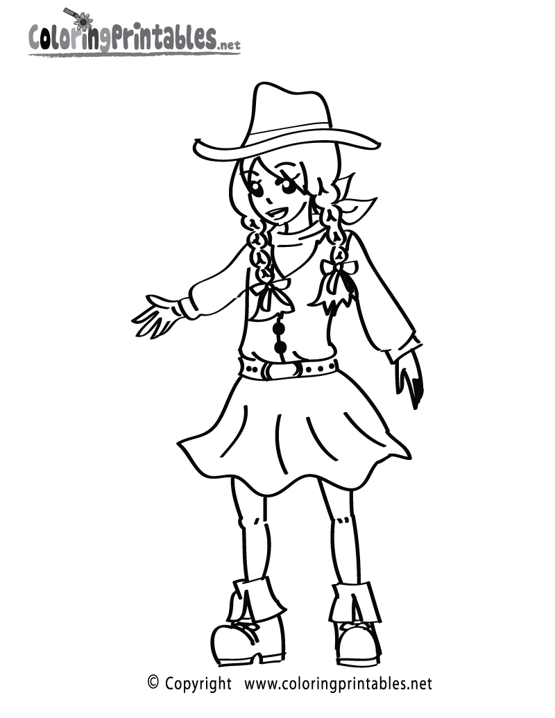 free printable cowgirl coloring page