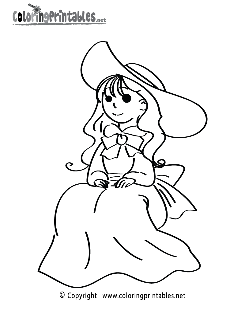 Doll Coloring Page Printable.