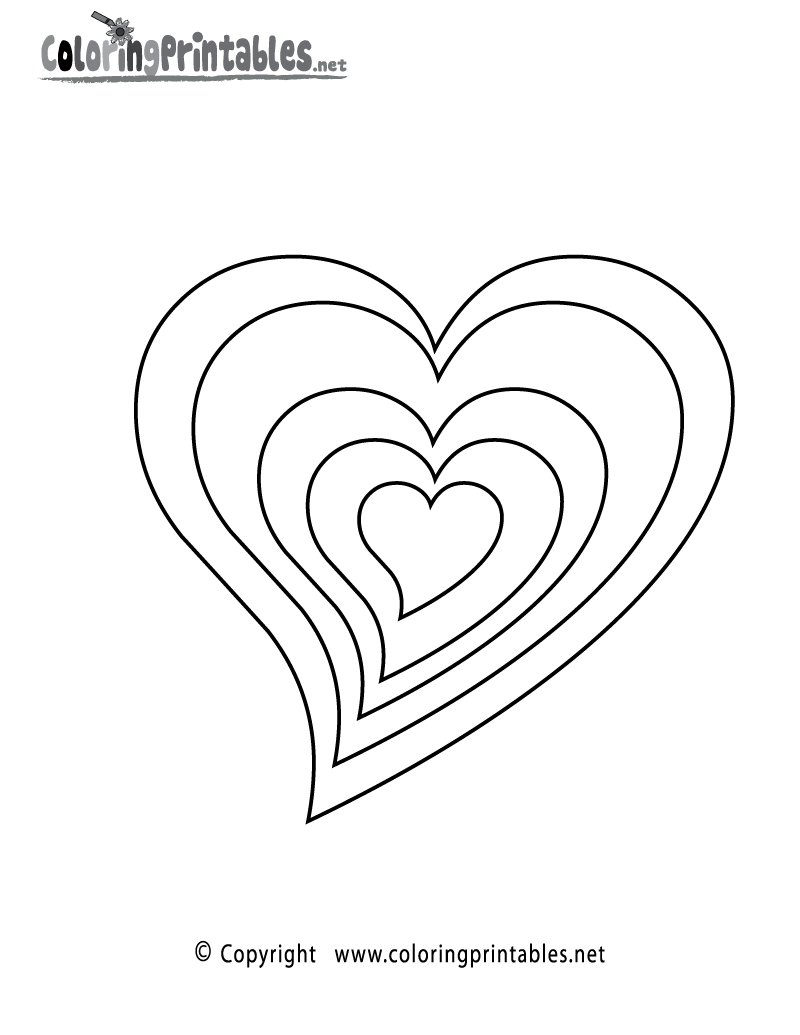 Hearts Coloring Page Printable.