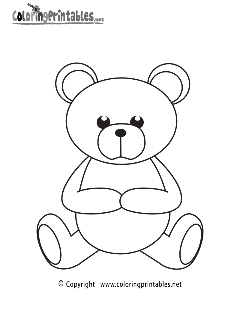 Free Printable Teddy Bear Coloring Page