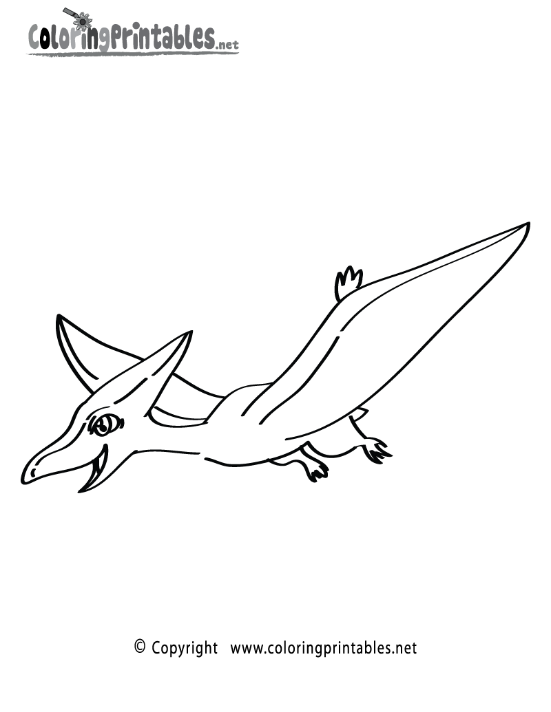 Pterodactyl Coloring Page Printable.