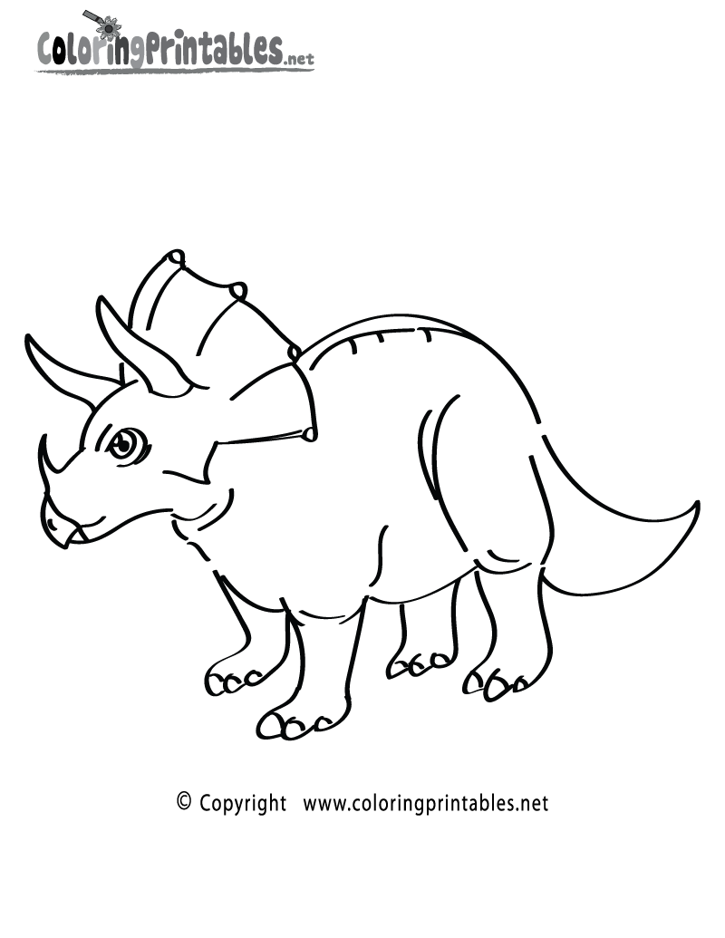 Triceratops Coloring Page Printable.