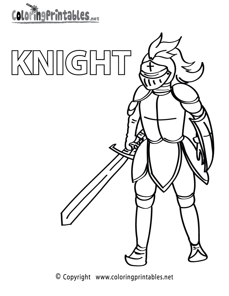Knight Armor Coloring Page Printable.