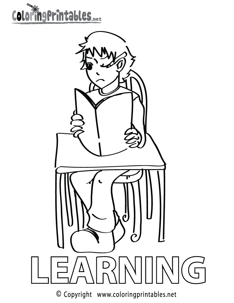 Learning Coloring Page Printable.