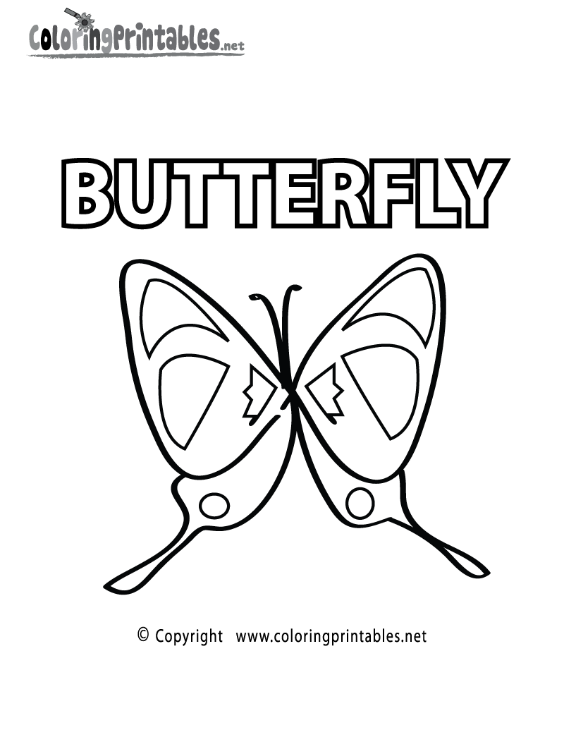 Vocabulary Butterfly Coloring Page Printable.
