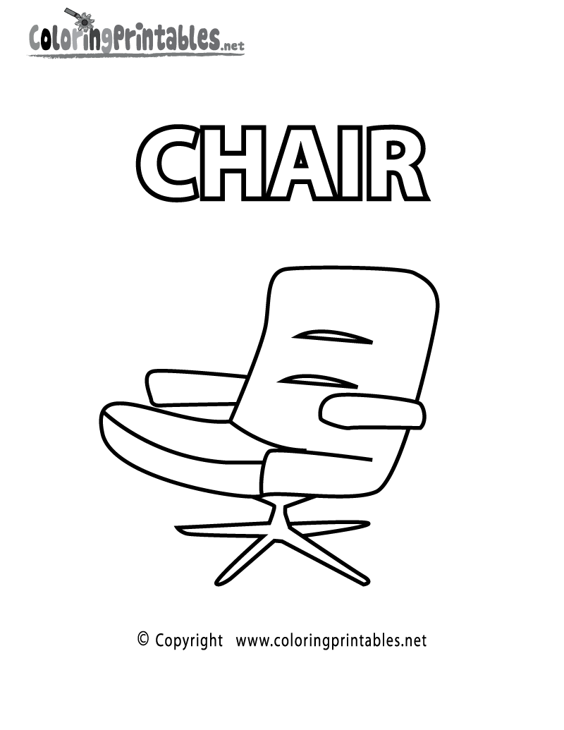 Vocabulary Chair Coloring Page Printable.