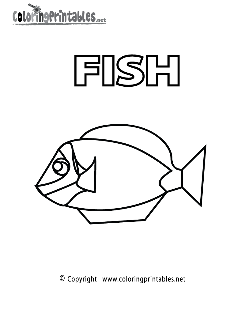 Vocabulary Fish Coloring Page Printable.