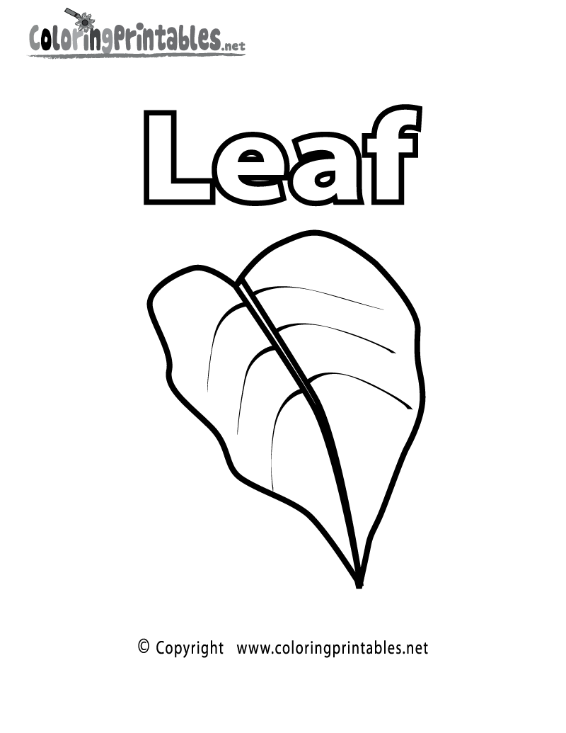 Vocabulary Leaf Coloring Page Printable.