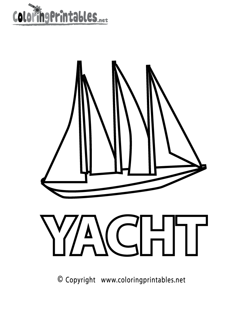 Yacht Coloring Page Printable.