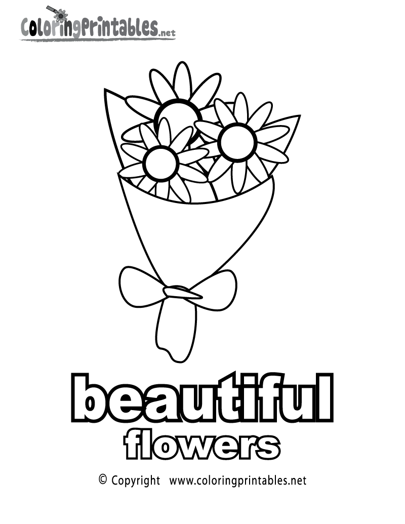 Adjectives Beautiful Coloring Page Printable.