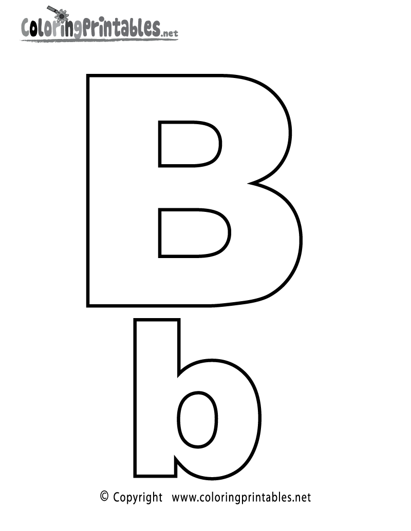 Alphabet Letter B Coloring Page Printable.