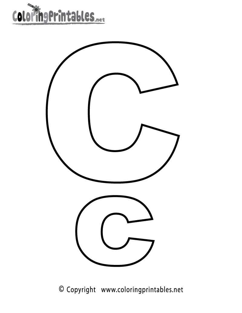 Alphabet Letter C Coloring Page Printable.
