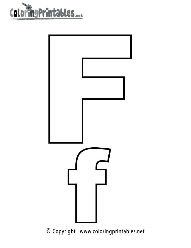 Alphabet Letter F Coloring Page Printable.