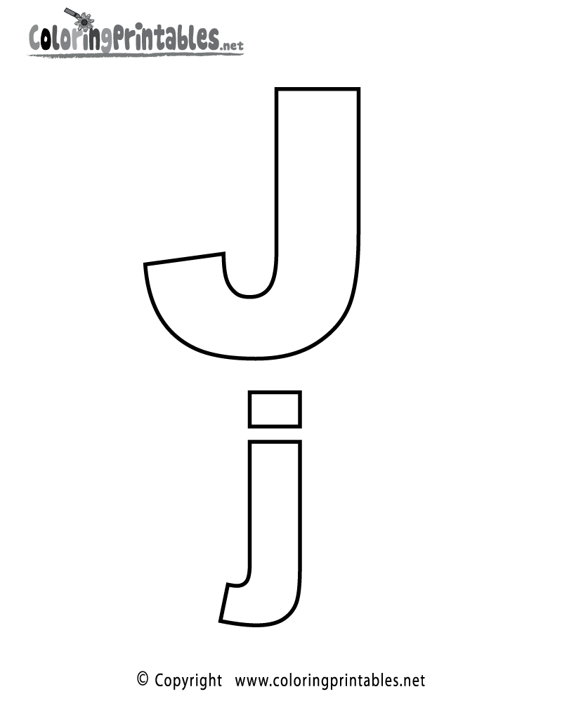 Alphabet Letter J Coloring Page Printable.