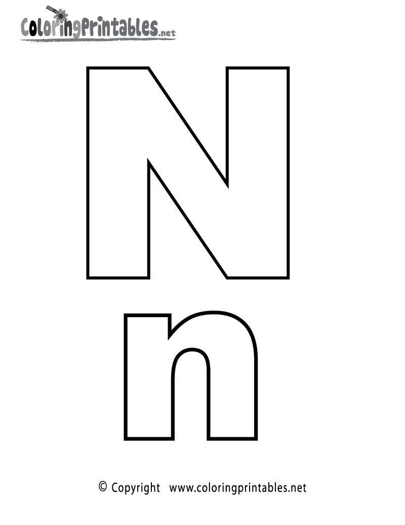Alphabet Letter N Coloring Page A Free English Coloring Printable
