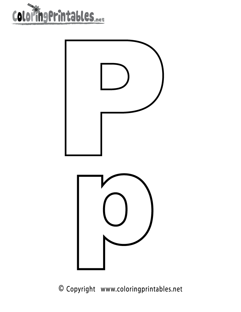 Alphabet Letter P Coloring Page Printable.