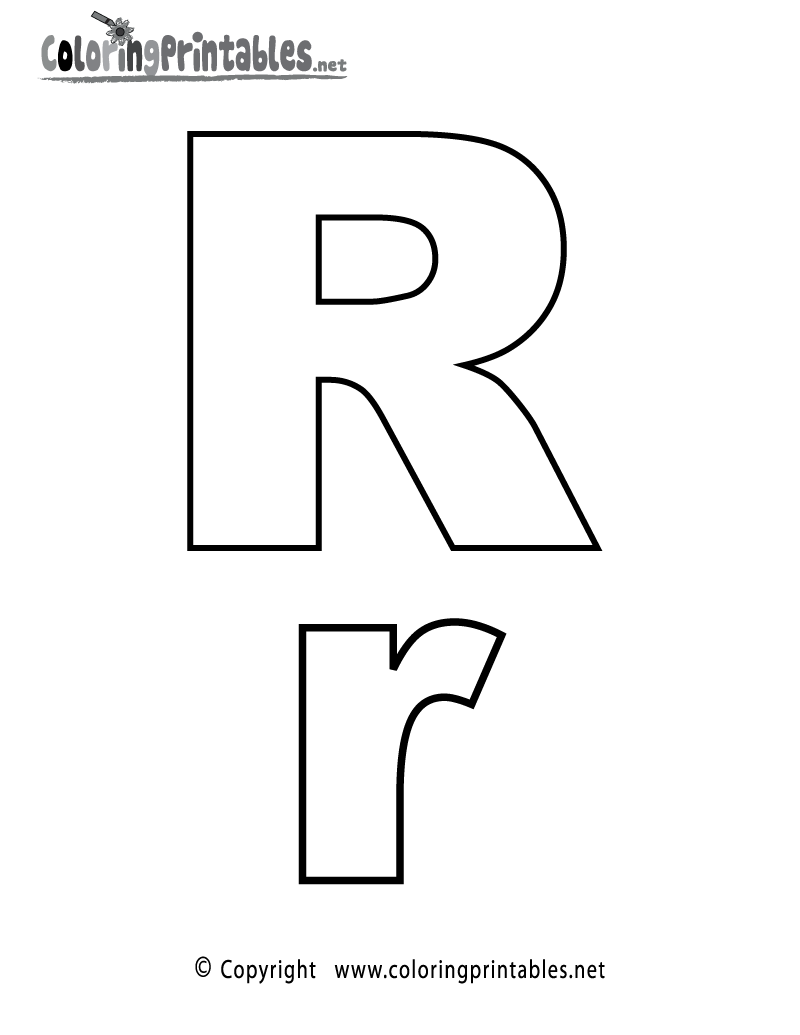 Alphabet Letter R Coloring Page Printable.