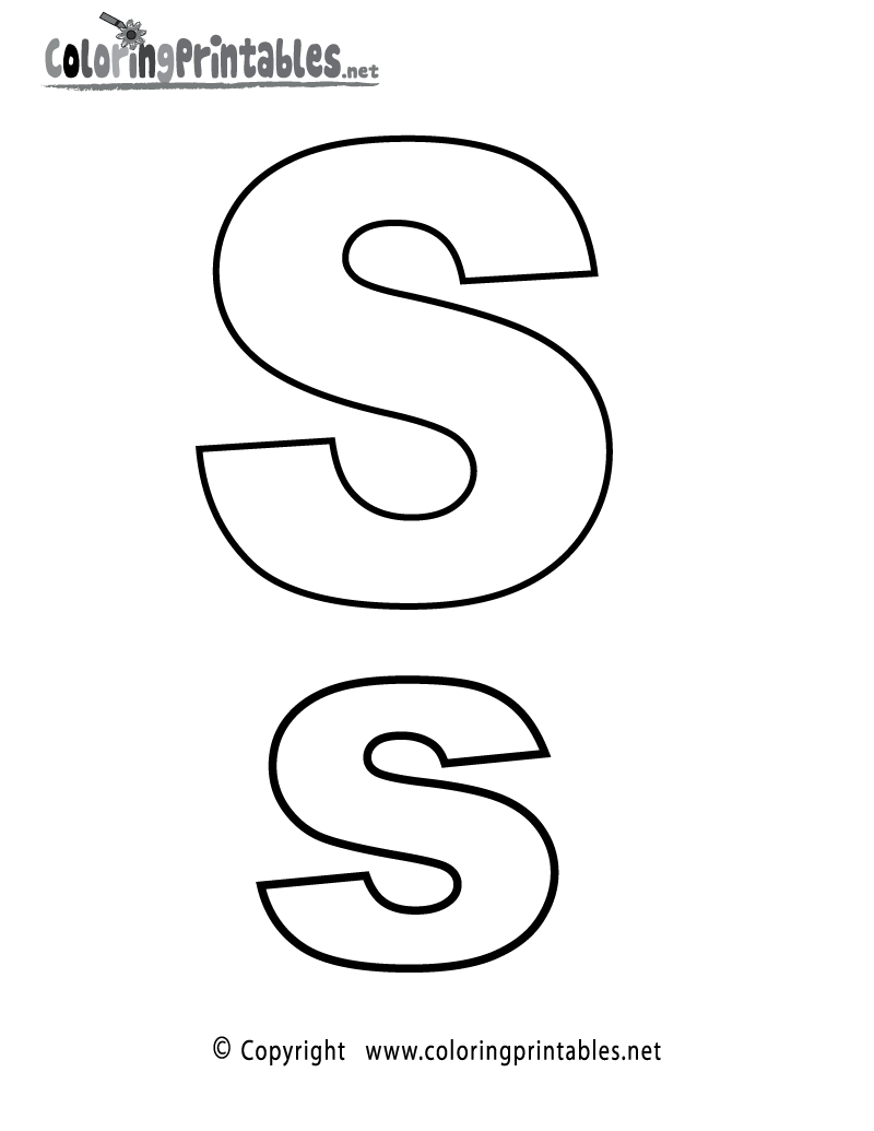 Alphabet Letter S Coloring Page Printable.