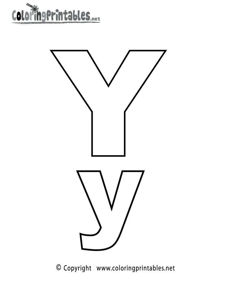 Alphabet Letter Y Coloring Page Printable.
