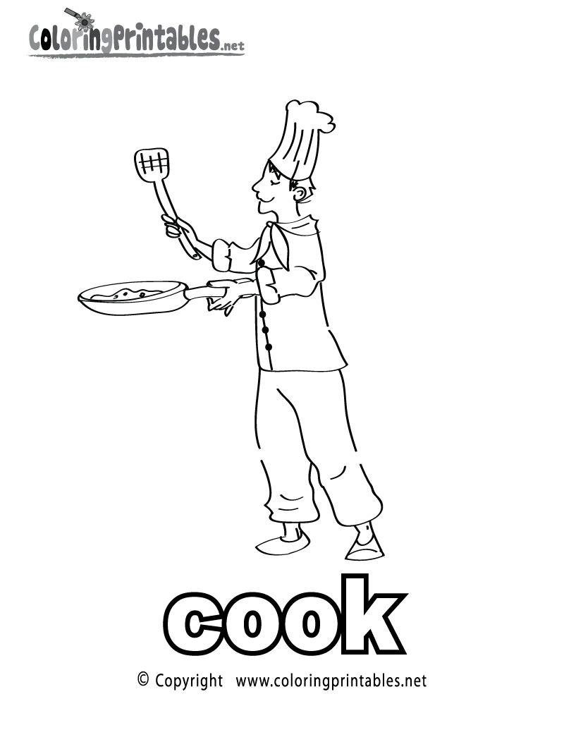 Download Cook Coloring Page - A Free English Coloring Printable