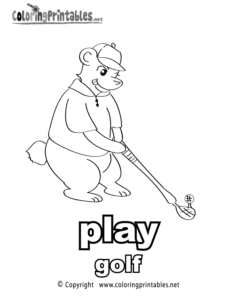Golf Coloring Page Printable.
