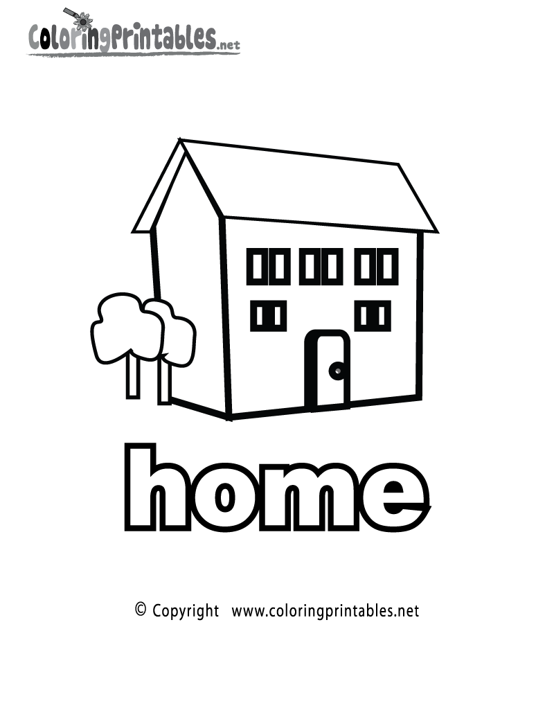 Home Coloring Page Printable.