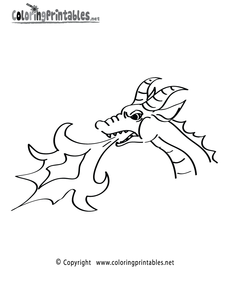 Dragon Fire Coloring Page Printable.