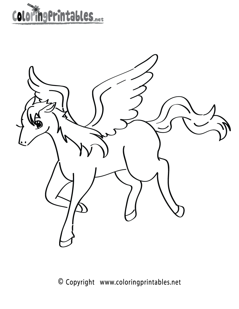 Pegasus Coloring Page - A Free Fantasy Coloring Printable