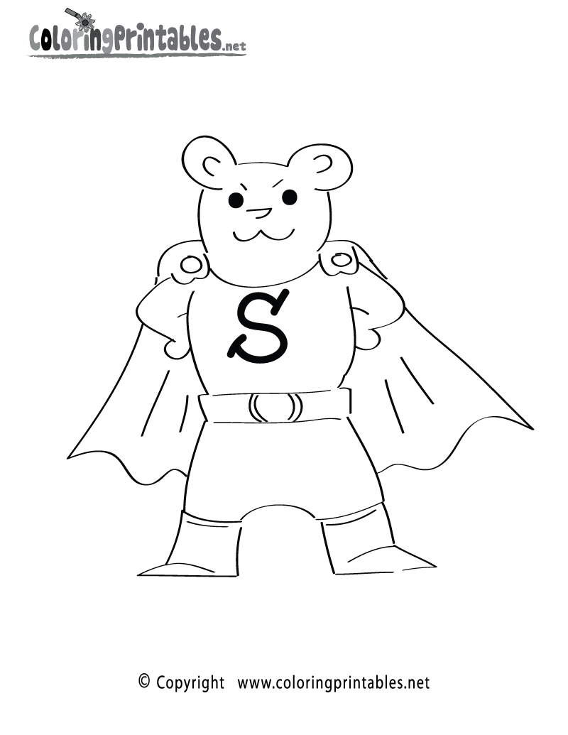Super Man Coloring Page A Free Fantasy Coloring Printable