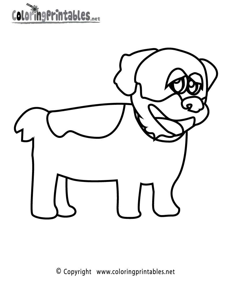 Dog Coloring Page Printable.